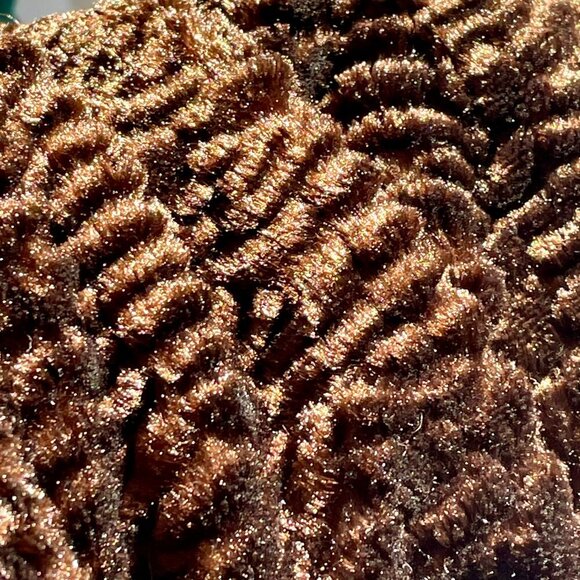 INC Faux Fur Curly Lamb Jacket Chocolate Brown Women's Medium Mob Wife Vegan - Picture 7 of 13